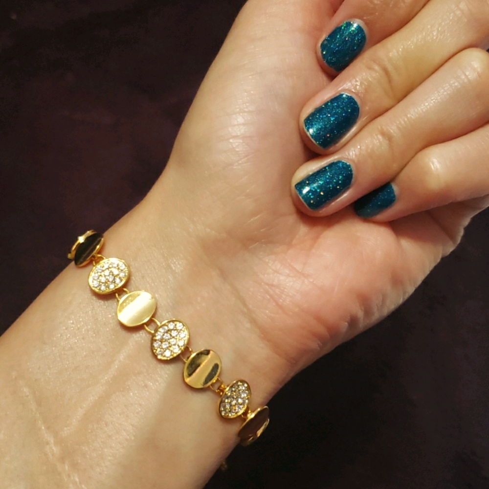 🔴 🆓️ FREE* Y2K Gold-Toned Rhinestone Bracelet 🔴